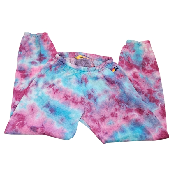 Aviator Nation Pink and Blue Tie-Dye Sweatpants